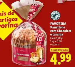 Lidl Favorina - panettone com chocolate e laranja promoção
