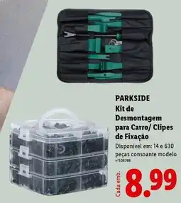 Lidl Parkside - kit de desmontagem para carro/clipse de fixacao promoção