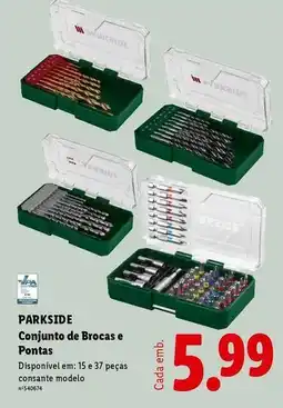 Lidl Parkside - conjunto de brocas e pontas promoção