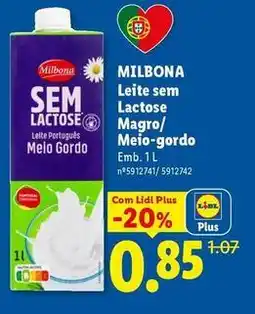 Lidl Milbona - leite sem lactose magro/melo-gordo promoção