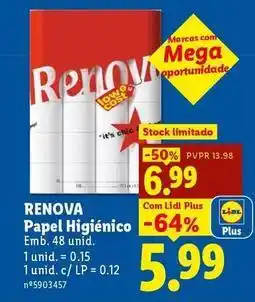 Lidl Renova - papel higienico promoção