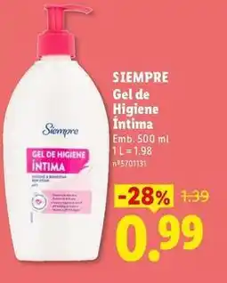 Lidl Gel de higiene intima promoção