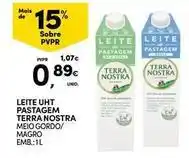 Continente Bom dia Terra nostra - leite uht pastagem promoção