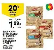 Continente Bom dia Nobre - salsicha churrasco classica/ picante/ brasileira promoção