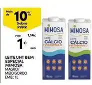 Continente Bom dia Mimosa - leite uht bem especial promoção