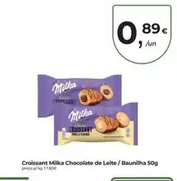Aqui é fresco Croissant Milka Chocolate de Leite/Baunilha promoção