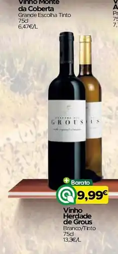 Supermercados Preços Baixos Vinho Herdade de Grous promoção