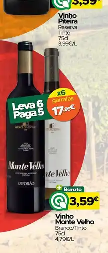Supermercados Preços Baixos Vinho Piteira Reserva Tinto promoção