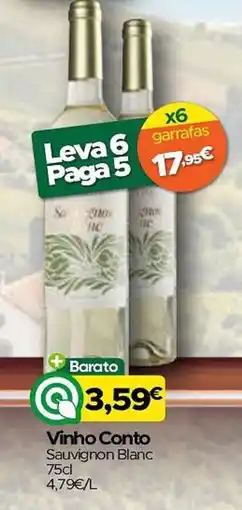 Supermercados Preços Baixos Vinho Conto Sauvignon Blanc promoção