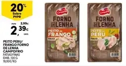 Continente Bom dia Peito peru/ frango forno de lenha campofrio promoção