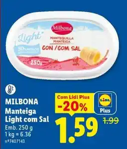 Lidl MILBONA Manteiga Light com Sal promoção