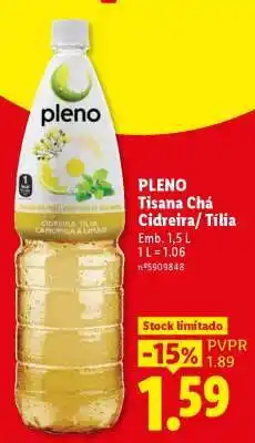 Lidl PLENO Tisana Chá Cidreira/ Tília promoção