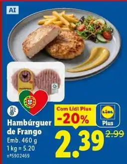 Lidl Hambúrguer de Frango promoção