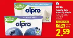 Lidl ALPRO Iogurte Soja Natural/ Mirtilo promoção