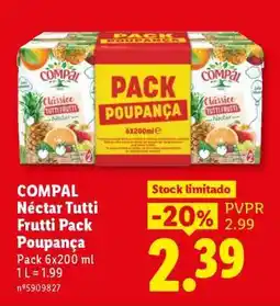 Lidl COMPAL Néctar Tutti Frutti Pack Poupança promoção
