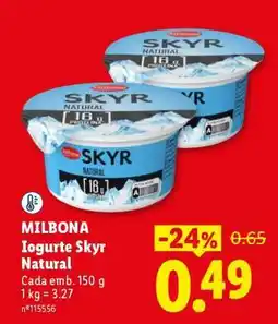 Lidl MILBONA Iogurte Skyr Natural promoção