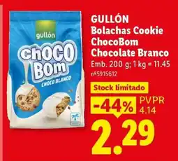 Lidl GULLÓN Bolachas Cookie ChocoBom Chocolate Branco promoção