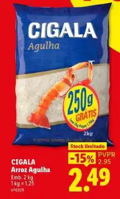 Lidl Cigala Arroz Agulha promoção