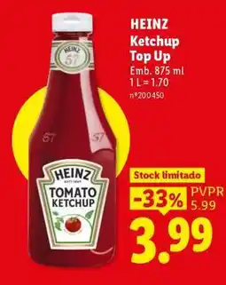 Lidl HEINZ Ketchup Top Up promoção