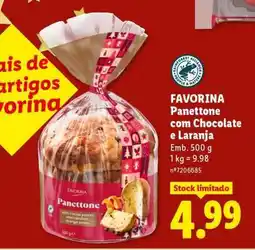 Lidl FAVORINA Panettone com Chocolate e Laranja promoção