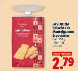 Lidl FAVORINA Bolachas de Manteiga com Especiarias promoção