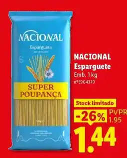Lidl Nacional Esparguete promoção