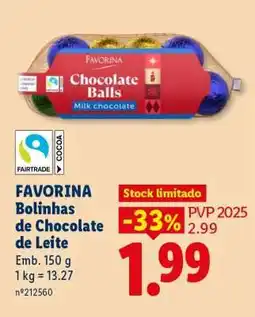 Lidl Favorina Bolinhas de Chocolate de Leite promoção