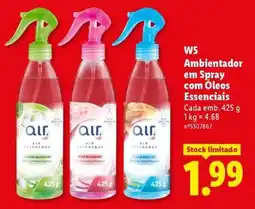 Lidl W5 Ambientador em Spray com Óleos Essenciais promoção