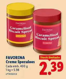 Lidl FAVORINA Creme Speculoos promoção