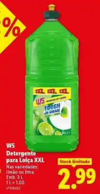 Lidl W5 Detergente para Loiça XXL promoção