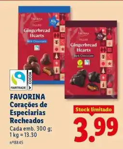 Lidl Favorina Corações de Especiarias Recheados promoção