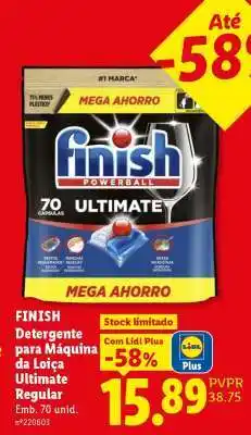 Lidl FINISH Detergente para Máquina da Loiça Ultimate Regular promoção