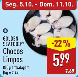 ALDI Golden seafood chocos limpos promoção