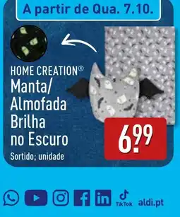 ALDI Home creation manta/almofada brilha no escuro promoção