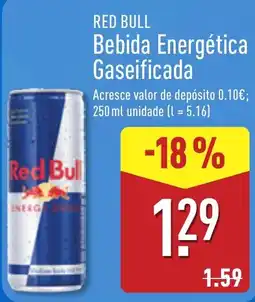 ALDI Red Bull Bebida Energética Gaseificada promoção