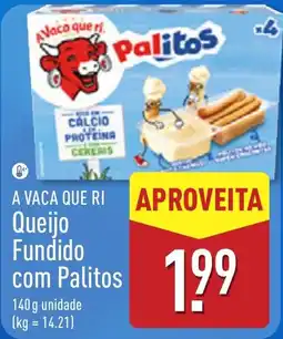 ALDI A vaca que ri queijo fundido com palitos promoção