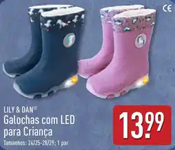 ALDI Galochas com led para criança lily & dan® promoção