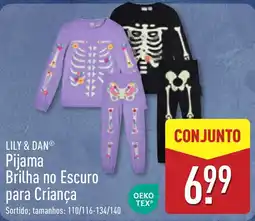 ALDI Pijama brilha no escuro para criança promoção