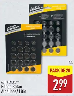ALDI Activ energy pilhas botão alcalinas/lítio promoção