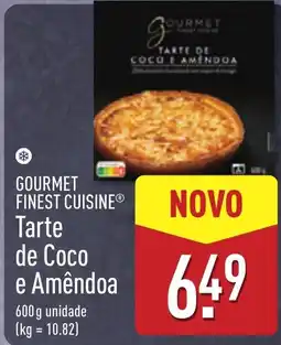 ALDI Gourmet finest cuisine tarte de coco e amêndoa promoção
