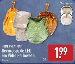 ALDI Home creation® decoração de led em vidro halloween sortido promoção