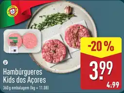 ALDI Hambúrgueres Kids dos Açores promoção