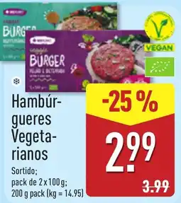 ALDI Hambúrgueres Vegetarianos promoção