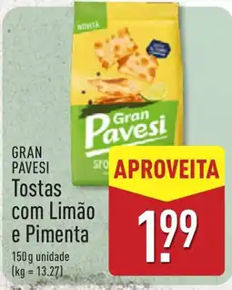 ALDI gran pavesi tostas com limão e pimenta promoção