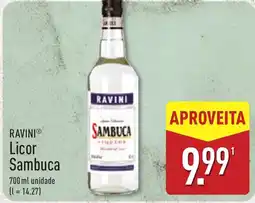 ALDI Ravini licor sambuca promoção