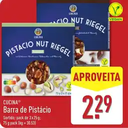 ALDI Cucina barra de pistácio promoção