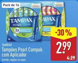 ALDI Tampax tampões pearl compak com aplicador promoção
