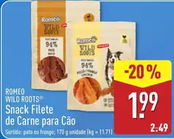 ALDI Romeo wild roots snack filete de carne para cão promoção