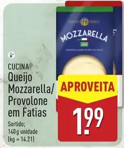 ALDI Cucina queijo mozzarella/ provolone em fatias promoção