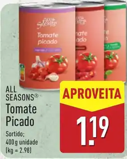 ALDI All Seasons Tomate Picado promoção